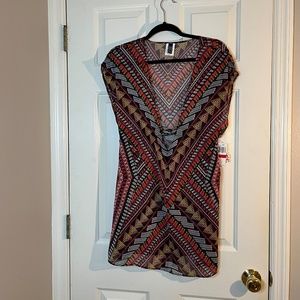 Becca tribal print beaded swim cover-up